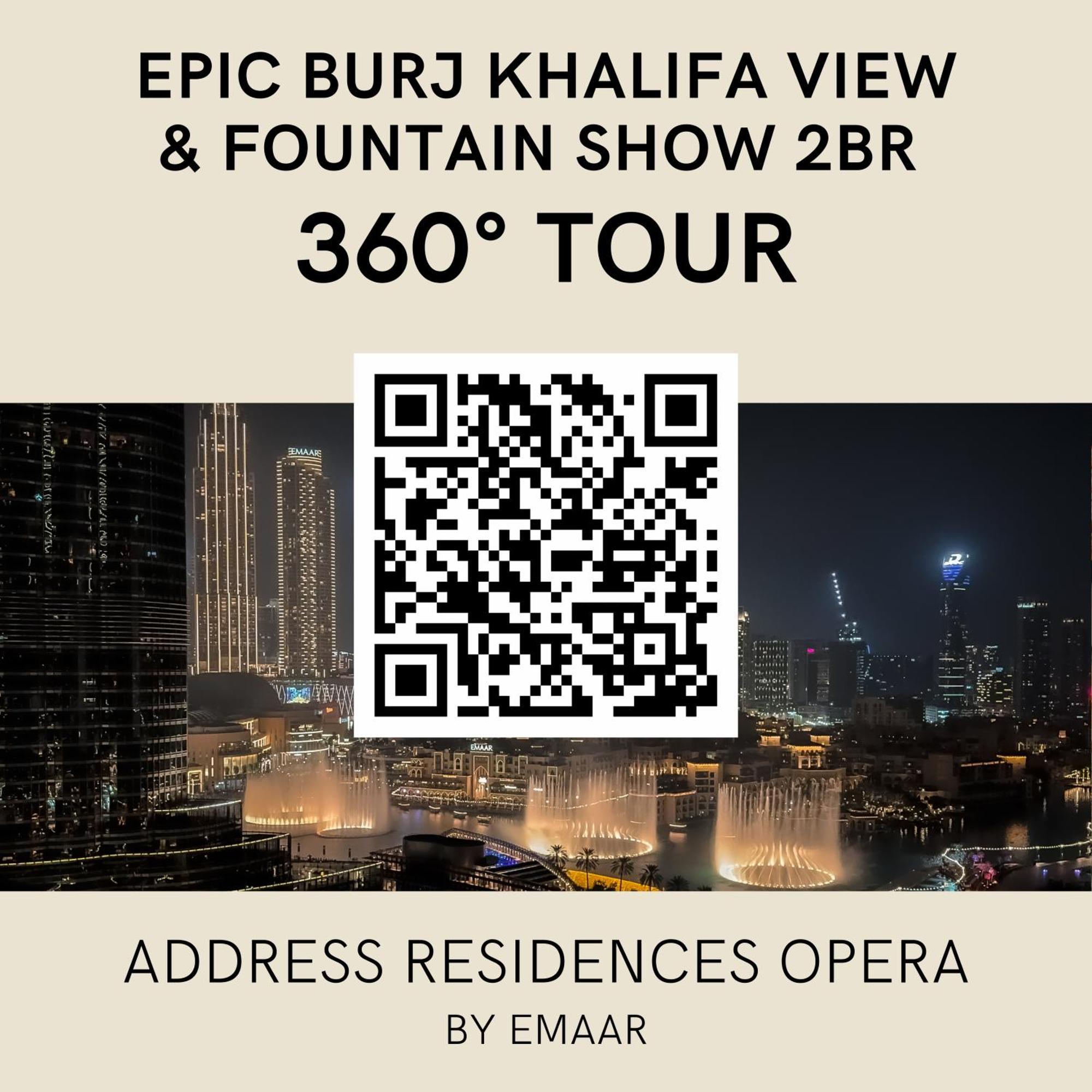 Apartment Address Residences Opera 2br Tower 1 - Epic Burj Khalifa View #360 Virtual Walk Byblck